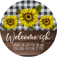 Thumbnail for Wreath Sign, Funny Welcome Sign, Sunflower Welcome, 10