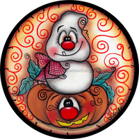 Thumbnail for Ghost Pumpkin 18" Wood Door Hanger - DECOE-100-DH