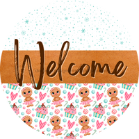 Thumbnail for Wreath Sign, Gingerbread Sign, Christmas Sign, DECOE-2095, Sign For Wreath, Round Sign, DecoExchange - DecoExchange¬Æ