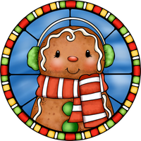 Thumbnail for Wreath Sign, Gingerbread Sign, Christmas Sign, Stained Glass, DECOE-1109, Sign For Wreath, DecoExchange - DecoExchange¬Æ