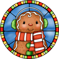 Thumbnail for Wreath Sign, Gingerbread Sign, Christmas Sign, Stained Glass, DECOE-1109, Sign For Wreath, DecoExchange - DecoExchange¬Æ