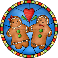 Thumbnail for Wreath Sign, Gingerbread Sign, Christmas Sign, Stained Glass, DECOE-1110, Sign For Wreath, DecoExchange - DecoExchange¬Æ