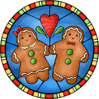 Thumbnail for Wreath Sign, Gingerbread Sign, Christmas Sign, Stained Glass, DECOE-1110, Sign For Wreath, DecoExchange - DecoExchange¬Æ