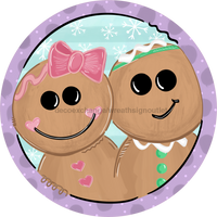 Thumbnail for Wreath Sign, Gingerbread Sign, Round Christmas Sign, DECOE-520, Sign For Wreath, DecoExchange - DecoExchange