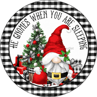 Thumbnail for Wreath Sign, Gnome Sign, Gnome Christmas Sign, DECOE-2102, Sign For Wreath, Round Sign, DecoExchange - DecoExchange¬Æ