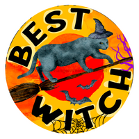 Thumbnail for Halloween Best Witch 18" Wood Door Hanger - DECOE-158-DH