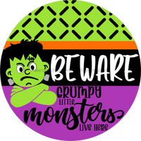 Thumbnail for Wreath Sign, Halloween Sign, Beware, Funny Sign, DECOE-2063, Sign For Wreath, Round Sign, DecoExchange - DecoExchange¬Æ