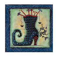 Thumbnail for Halloween Boot 10x10" Metal Wreath Sign - decoe-059