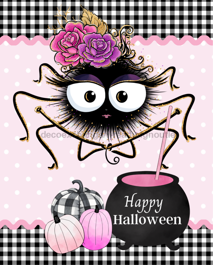 Halloween Cute Spider 8x10" Metal Wreath Sign - DECOE-2068