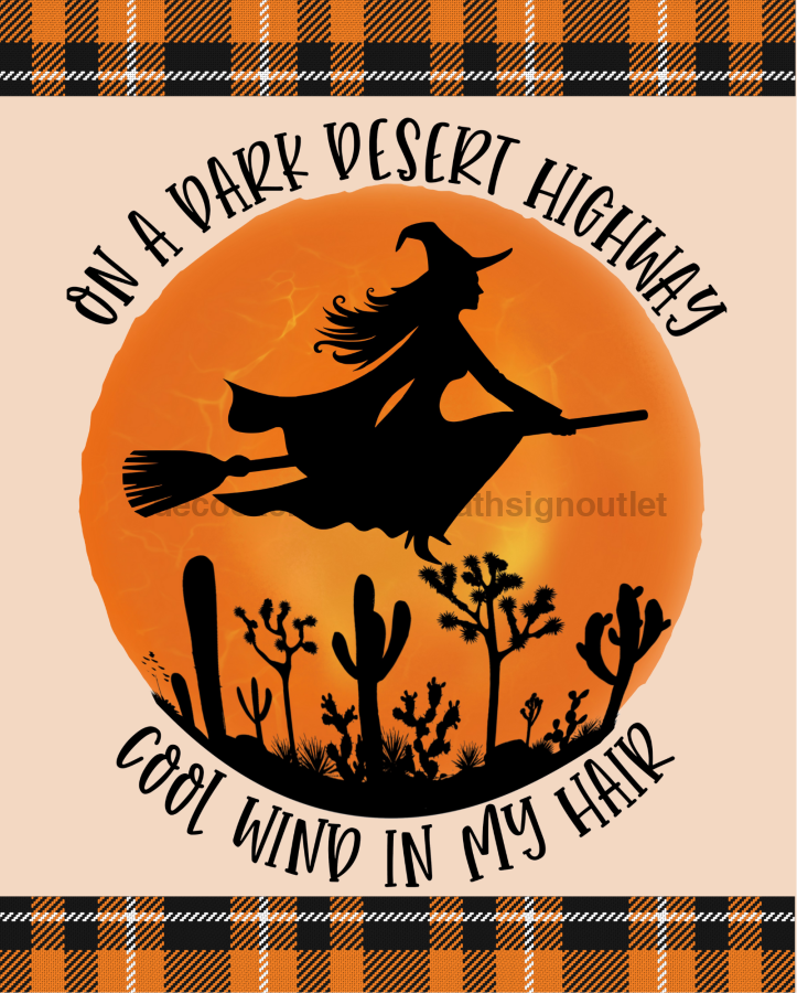 Halloween Dark Desert Highway 8x10" Metal Wreath Sign - DECOE-2065