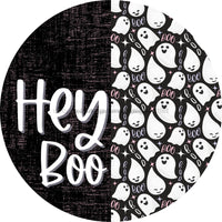 Thumbnail for Wreath Sign Halloween Door Hanger Hey Boo Ghost Decoe-2362 For Round 18 Wood