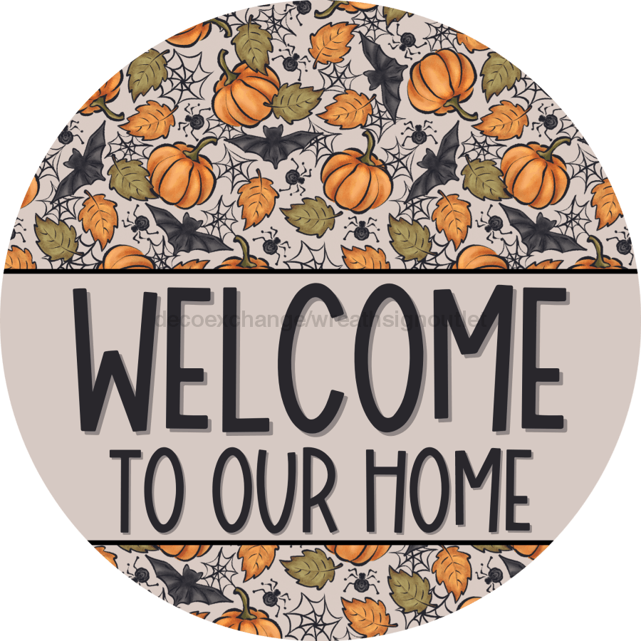 Wreath Sign Halloween Door Hanger Pumpkin Fall Decoe-2384 For Round 18 Wood