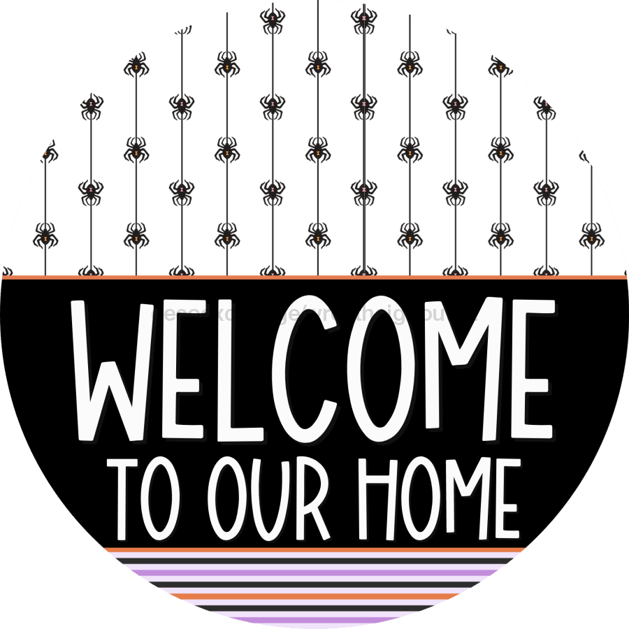 Wreath Sign Halloween Door Hanger Spider Decoe-2395 For Round 18 Wood