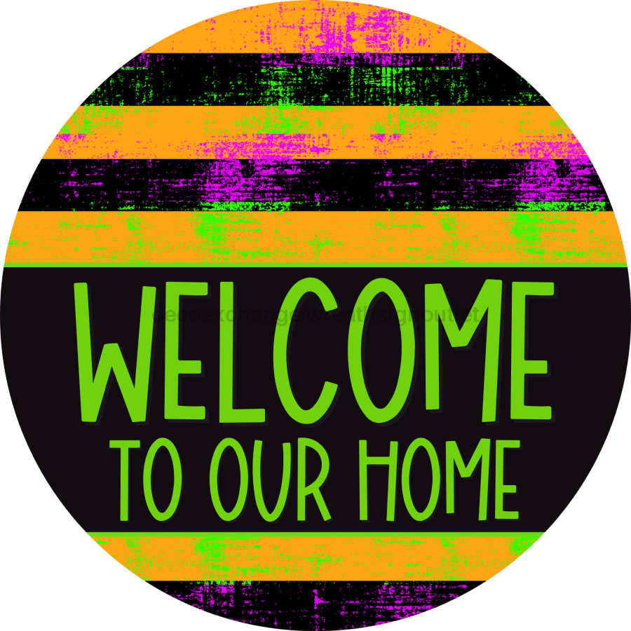 Wreath Sign Halloween Door Hanger Welcome Decoe-2372 For Round 18 Wood