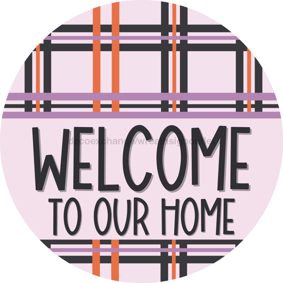Wreath Sign Halloween Door Hanger Welcome Decoe-2391 For Round 18 Wood