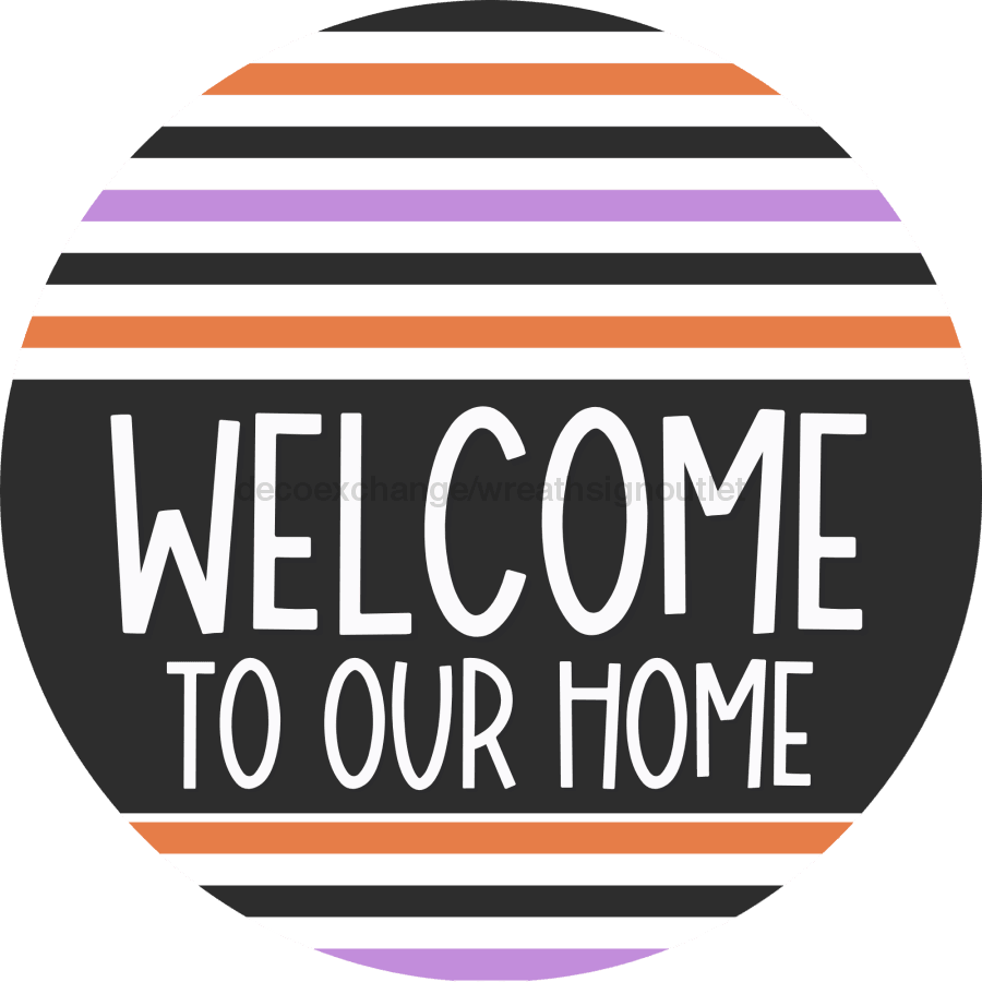 Wreath Sign Halloween Door Hanger Welcome Decoe-2401 For Round 18 Wood