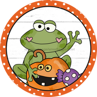 Thumbnail for Wreath Sign, Halloween Sign, Frog Sign, Frog Sign, DECOE-2028, Sign For Wreath, DecoExchange - DecoExchange¬Æ