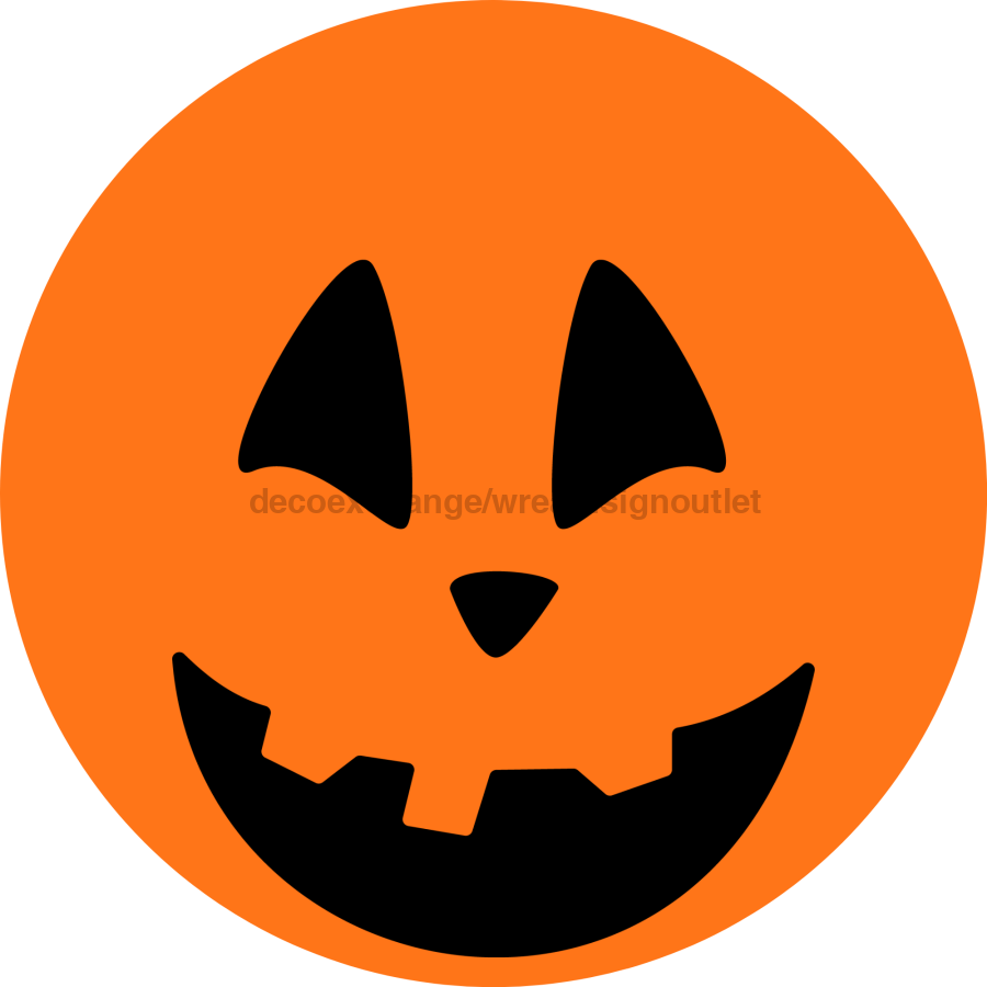 Wreath Sign, Halloween Sign, Jack-O-Lantern Sign, Halloween Face, DECOE-2077, Sign For Wreath, Round Sign, DecoExchange - DecoExchange¬Æ
