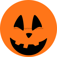 Thumbnail for Wreath Sign, Halloween Sign, Jack-O-Lantern Sign, Halloween Face, DECOE-2077, Sign For Wreath, Round Sign, DecoExchange - DecoExchange