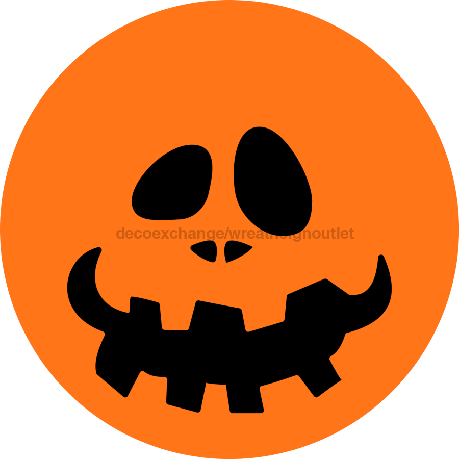 Wreath Sign, Halloween Sign, Jack-O-Lantern Sign, Halloween Face, DECOE-2078, Sign For Wreath, Round Sign, DecoExchange - DecoExchange¬Æ