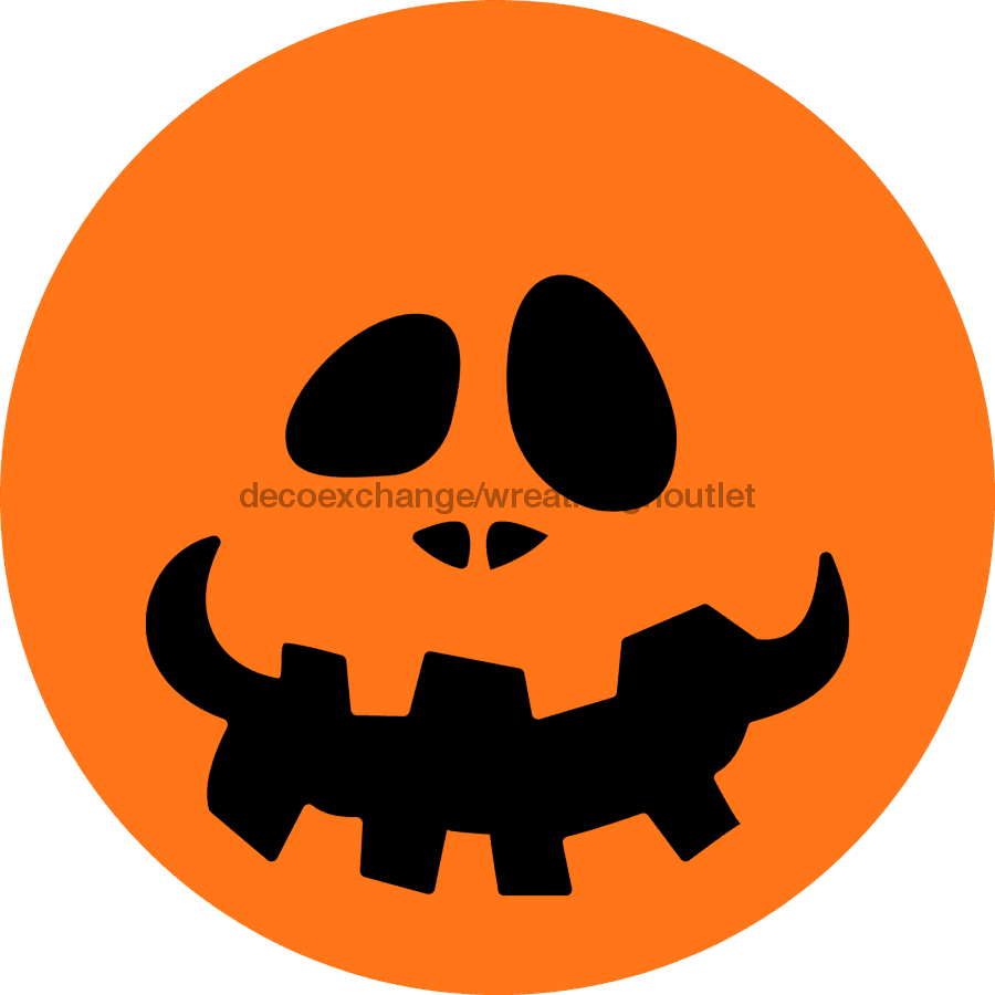 Wreath Sign, Halloween Sign, Jack-O-Lantern Sign, Halloween Face, DECOE-2078, Sign For Wreath, Round Sign 8 round, metal sign, halloween