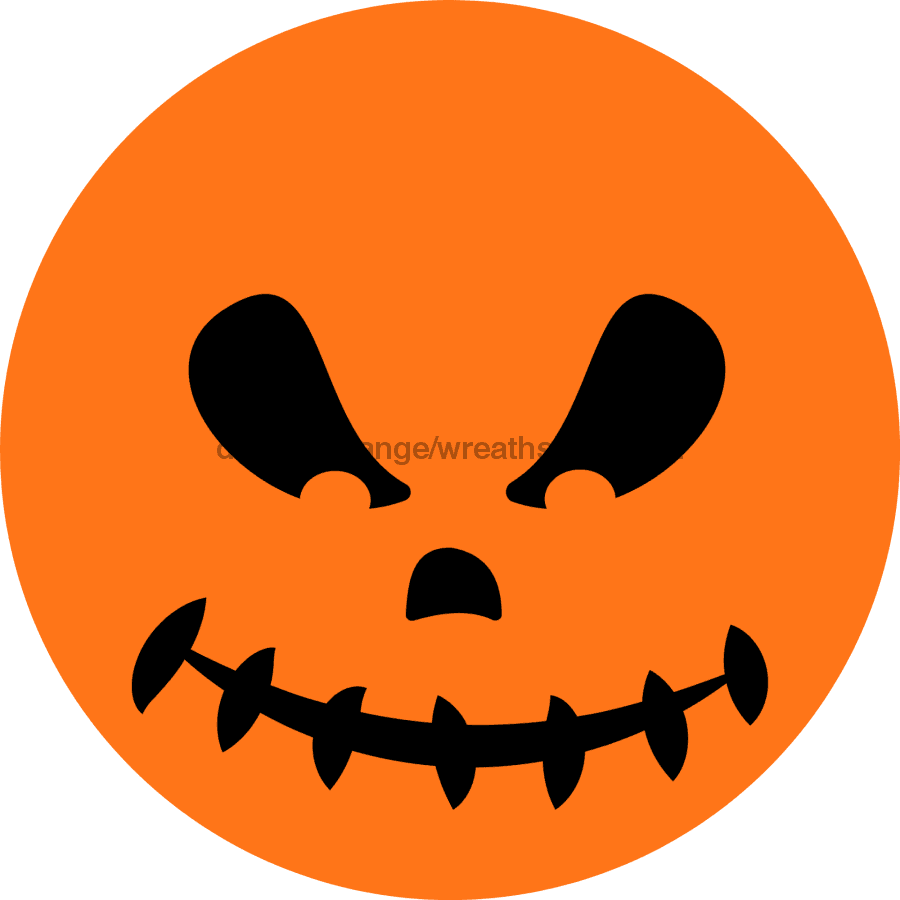 Wreath Sign, Halloween Sign, Jack-O-Lantern Sign, Halloween Face, DECOE-2079, Sign For Wreath, Round Sign metal sign, 12 round, halloween