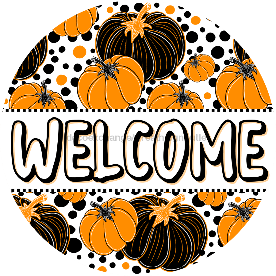 Wreath Sign, Halloween Sign, Pumpkin Sign, DECOE-2124, Sign For Wreath, Round Sign, DecoExchange - DecoExchange¬Æ