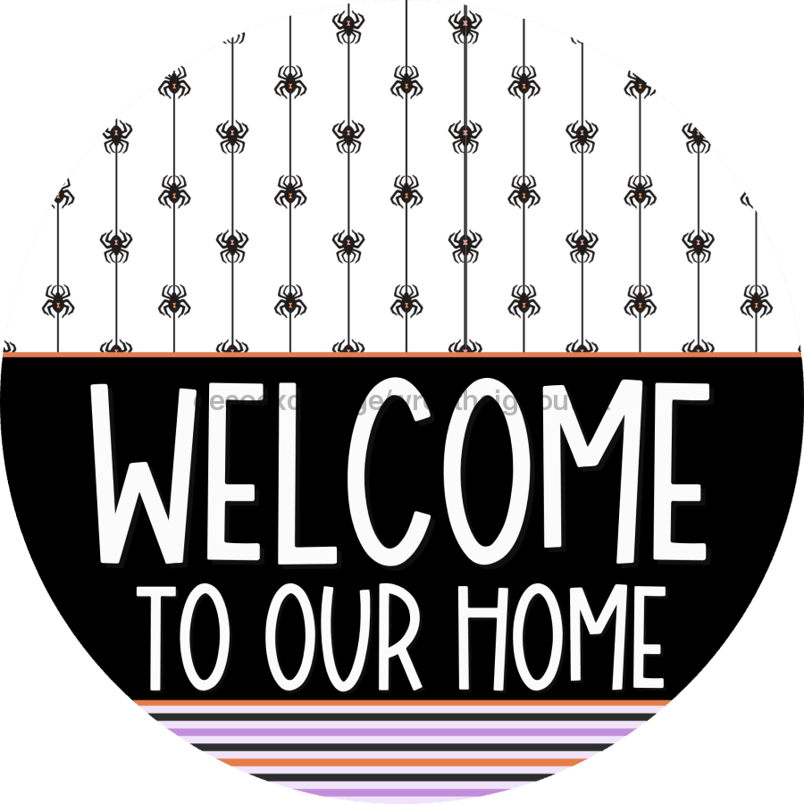 Wreath Sign Halloween Wreath Sign Spider Decoe-2395 For Round 10 Metal