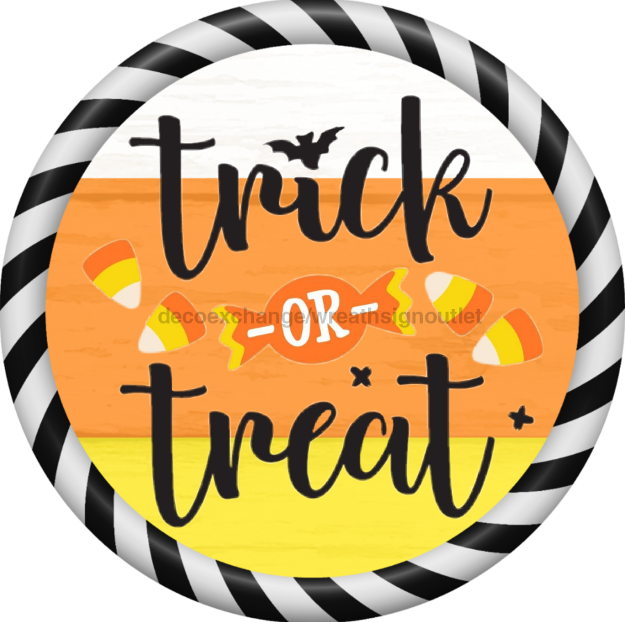 Wreath Sign, Halloween Sign, Trick or Treat Sign, DECOE-1220, Sign For Wreath, Round Sign, DecoExchange - DecoExchange¬Æ