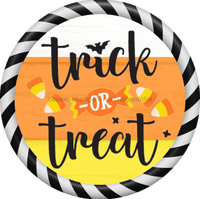 Thumbnail for Wreath Sign, Halloween Sign, Trick or Treat Sign, DECOE-1220, Sign For Wreath, Round Sign, DecoExchange - DecoExchange¬Æ