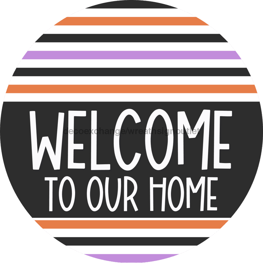 Wreath Sign Halloween Wreath Sign Welcome Decoe-2401 For Round 10 Metal
