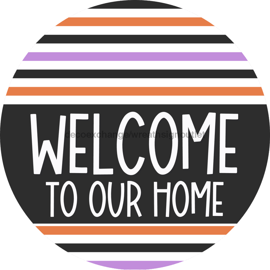 Wreath Sign Halloween Wreath Sign Welcome Decoe-2401 For Round 12 metal