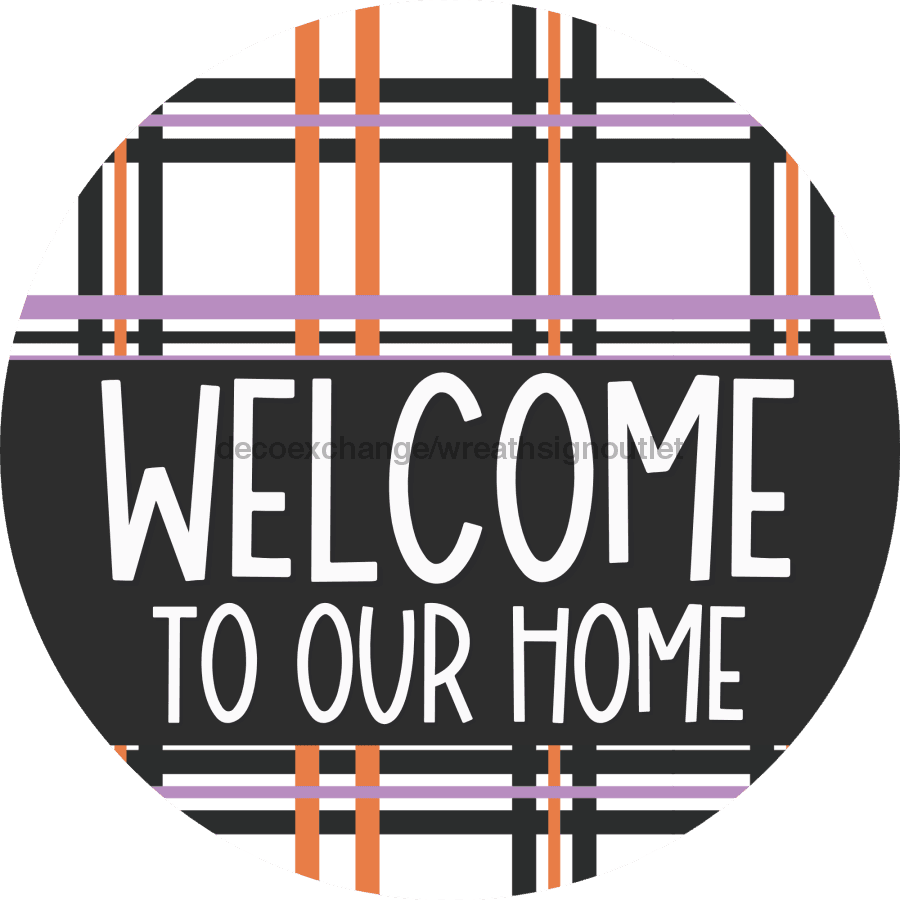 Wreath Sign Halloween Wreath Sign Welcome Decoe-2402 For Round 10 Metal