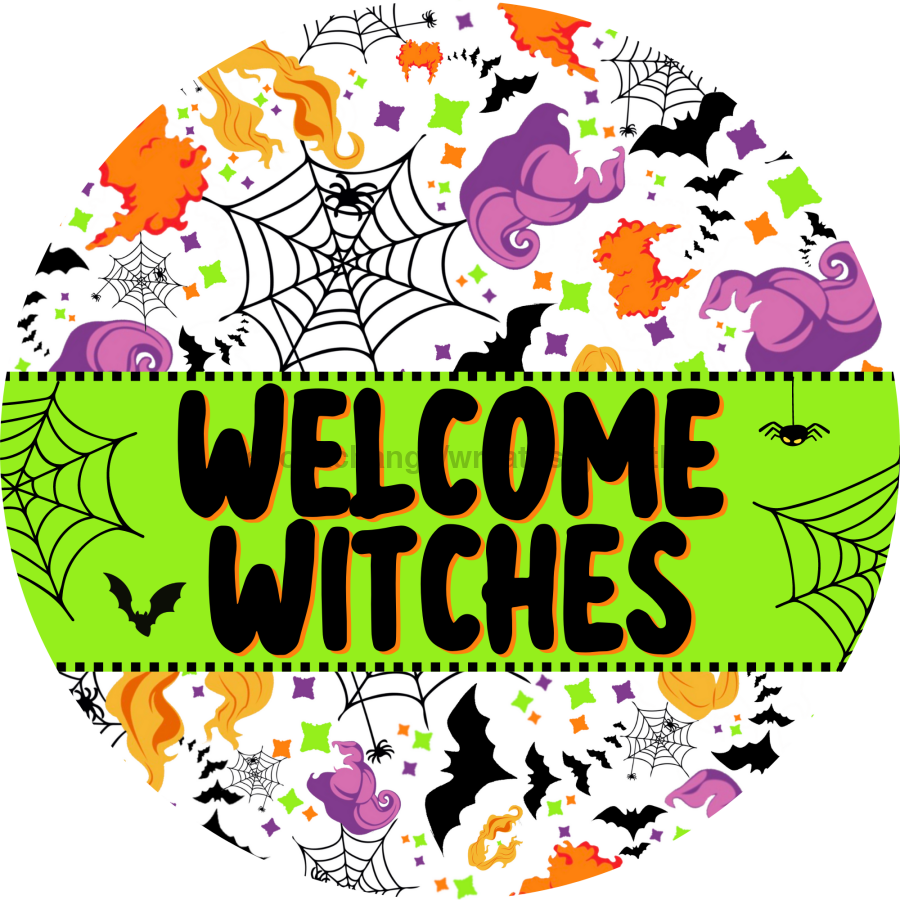 Wreath Sign, Halloween Sign, Witch Sign, DECOE-2125, Sign For Wreath, Round Sign, DecoExchange - DecoExchange¬Æ