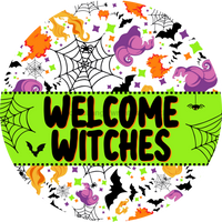 Thumbnail for Wreath Sign, Halloween Sign, Witch Sign, DECOE-2125, Sign For Wreath, Round Sign, DecoExchange - DecoExchange¬Æ
