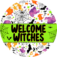 Thumbnail for Wreath Sign, Halloween Sign, Witch Sign, DECOE-2125, Sign For Wreath, Round Sign, DecoExchange - DecoExchange