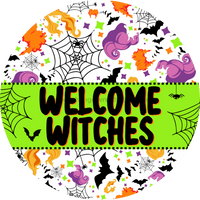 Thumbnail for Wreath Sign, Halloween Sign, Witch Sign, DECOE-2125, Sign For Wreath, Round Sign, DecoExchange - DecoExchange¬Æ