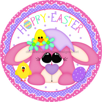Thumbnail for Happy Easter 10" Metal Wreath Sign - DECOE-258