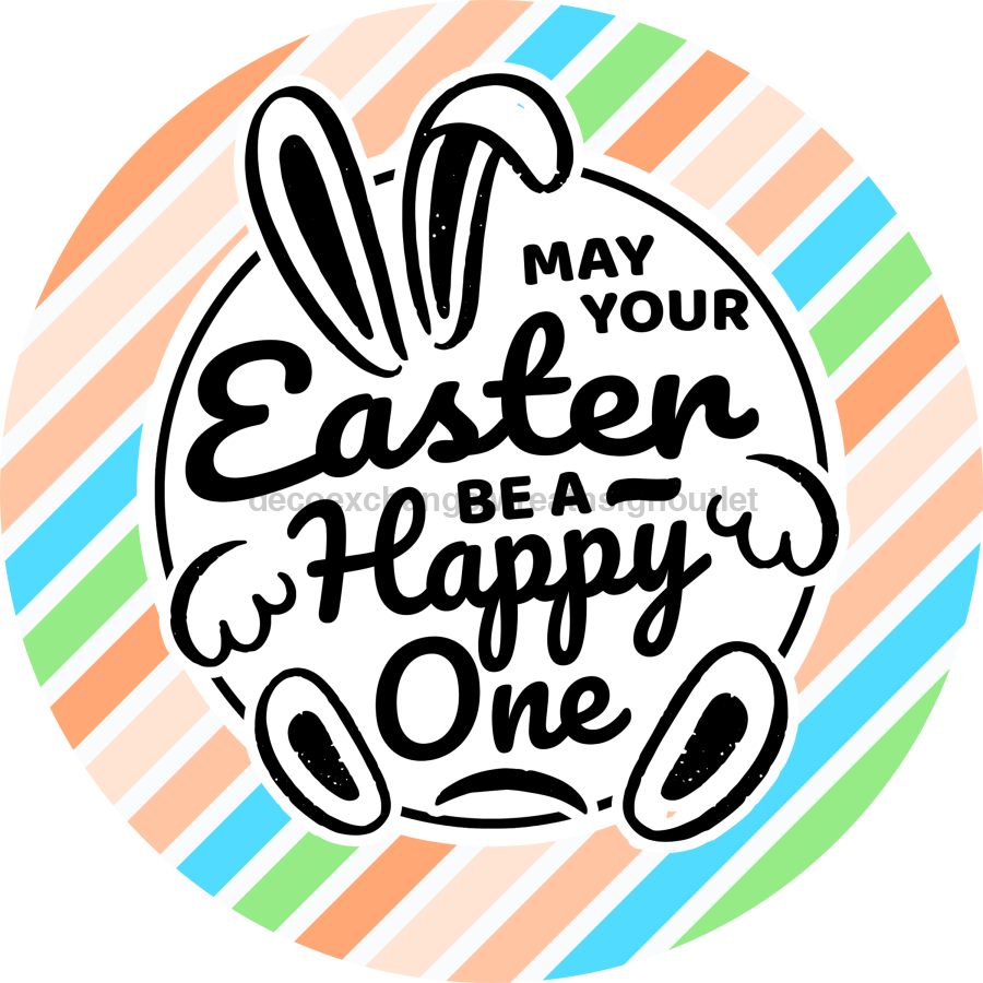 Wreath Sign, Happy Easter, Round Easter Sign, Religious Easter Sign, DECOE-472, Sign For Wreath, DecoExchange - DecoExchange