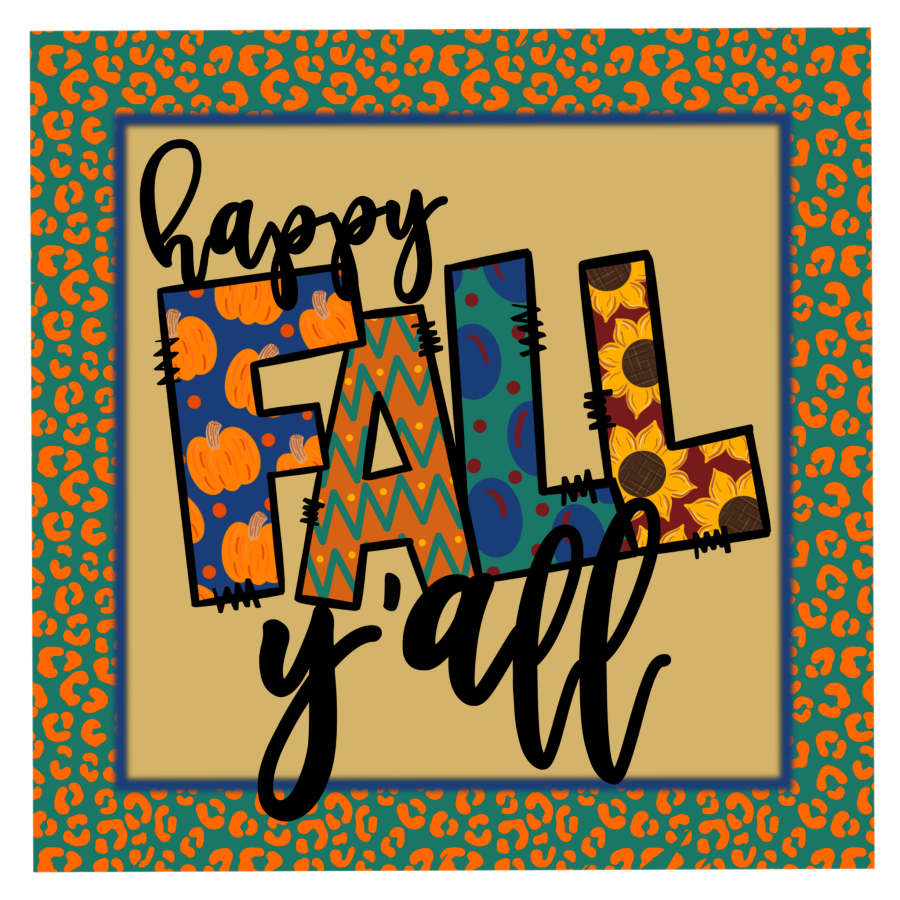 Happy Fall Y'all 10x10" Metal Wreath Sign - DECOE-068