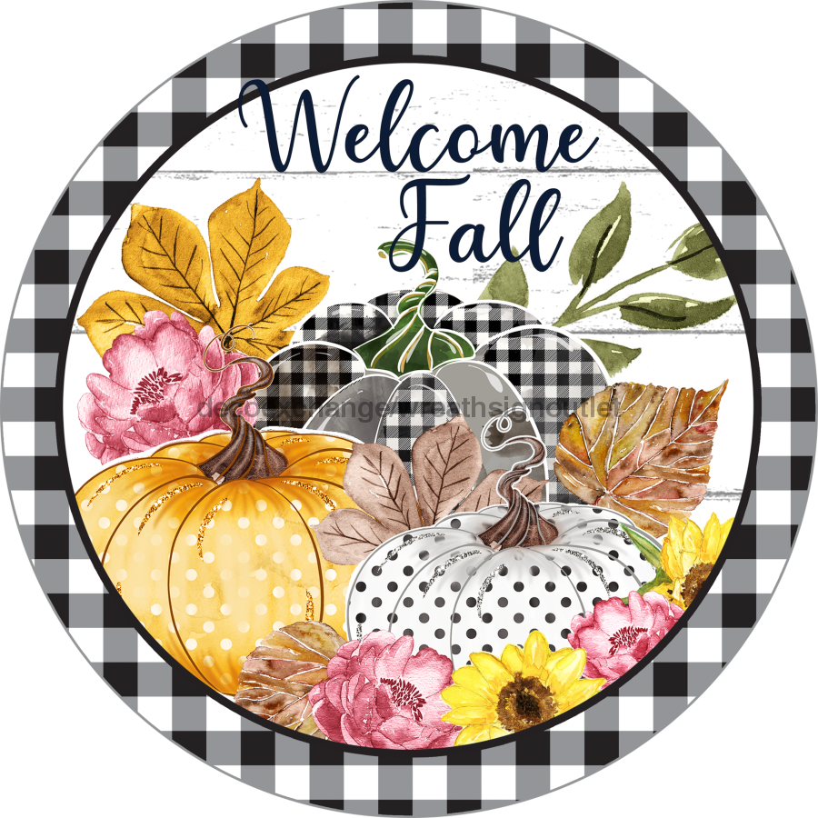 Wreath Sign, Harvest Sign, Fall Sign, DECOE-2106, Sign For Wreath, Round Sign, DecoExchange - DecoExchange