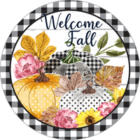 Thumbnail for Wreath Sign, Harvest Sign, Fall Sign, DECOE-2106, Sign For Wreath, Round Sign, DecoExchange - DecoExchange