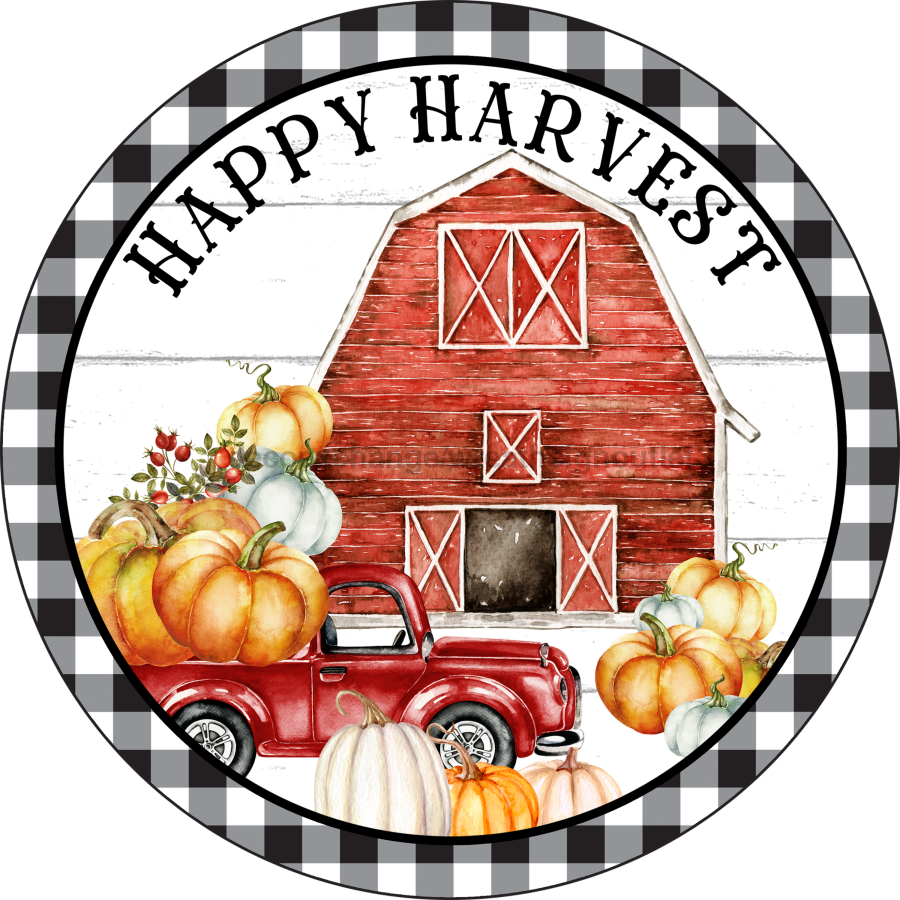 Wreath Sign, Harvest Sign, Fall Farmhouse Sign, DECOE-2103, Sign For Wreath, Round Sign, DecoExchange - DecoExchange¬Æ