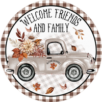 Thumbnail for Wreath Sign, Harvest Sign, Truck Fall Sign, DECOE-2107, Sign For Wreath, Round Sign, DecoExchange - DecoExchange¬Æ