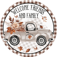 Thumbnail for Wreath Sign, Harvest Sign, Truck Fall Sign, DECOE-2107, Sign For Wreath, Round Sign 8 round, metal sign, fall