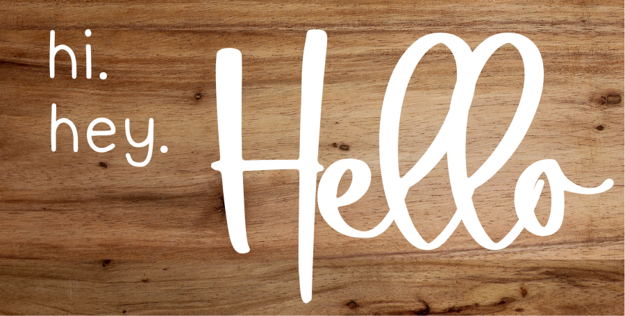Hello 6x12" Metal Wreath Sign - DECOE-4222