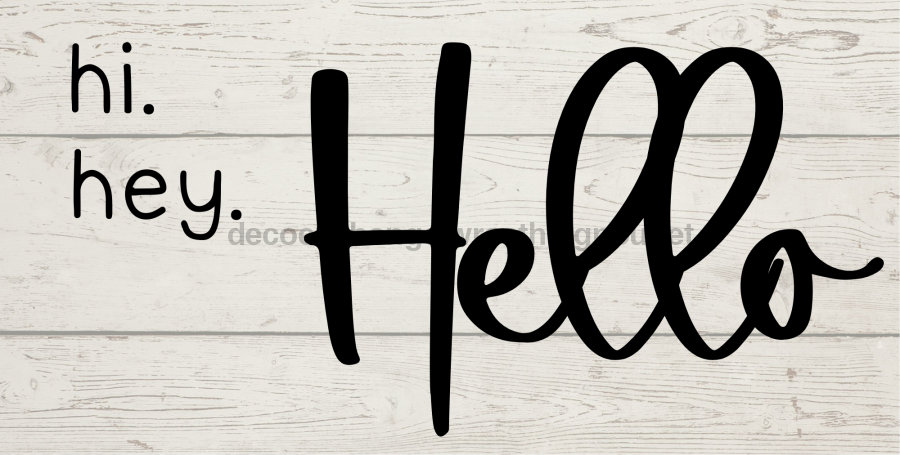 Hello 6x12" Metal Wreath Sign - DECOE-4224
