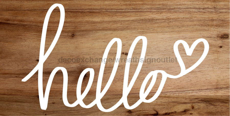 Hello 6x12" Metal Wreath Sign - DECOE-4227