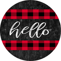 Thumbnail for Wreath Sign, Hello Sign, Red and Black Sign, 10