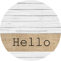 Thumbnail for Wreath Sign, Hello Sign, simple Sign, DECOE-542, Sign For Wreath, DecoExchange - DecoExchange